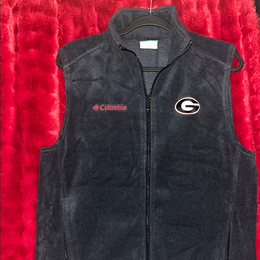 Columbia Navy Fleece Vest with Logo